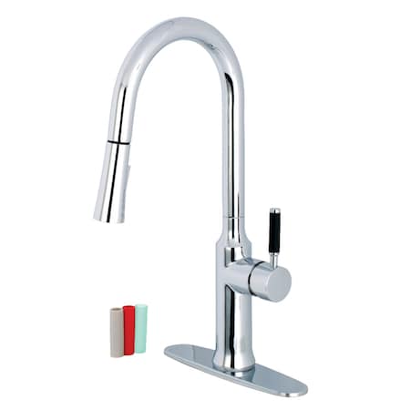 Gourmetier LS2721DKL Single-Handle Pull-Down Kitchen Faucet, Polished Chrome LS2721DKL